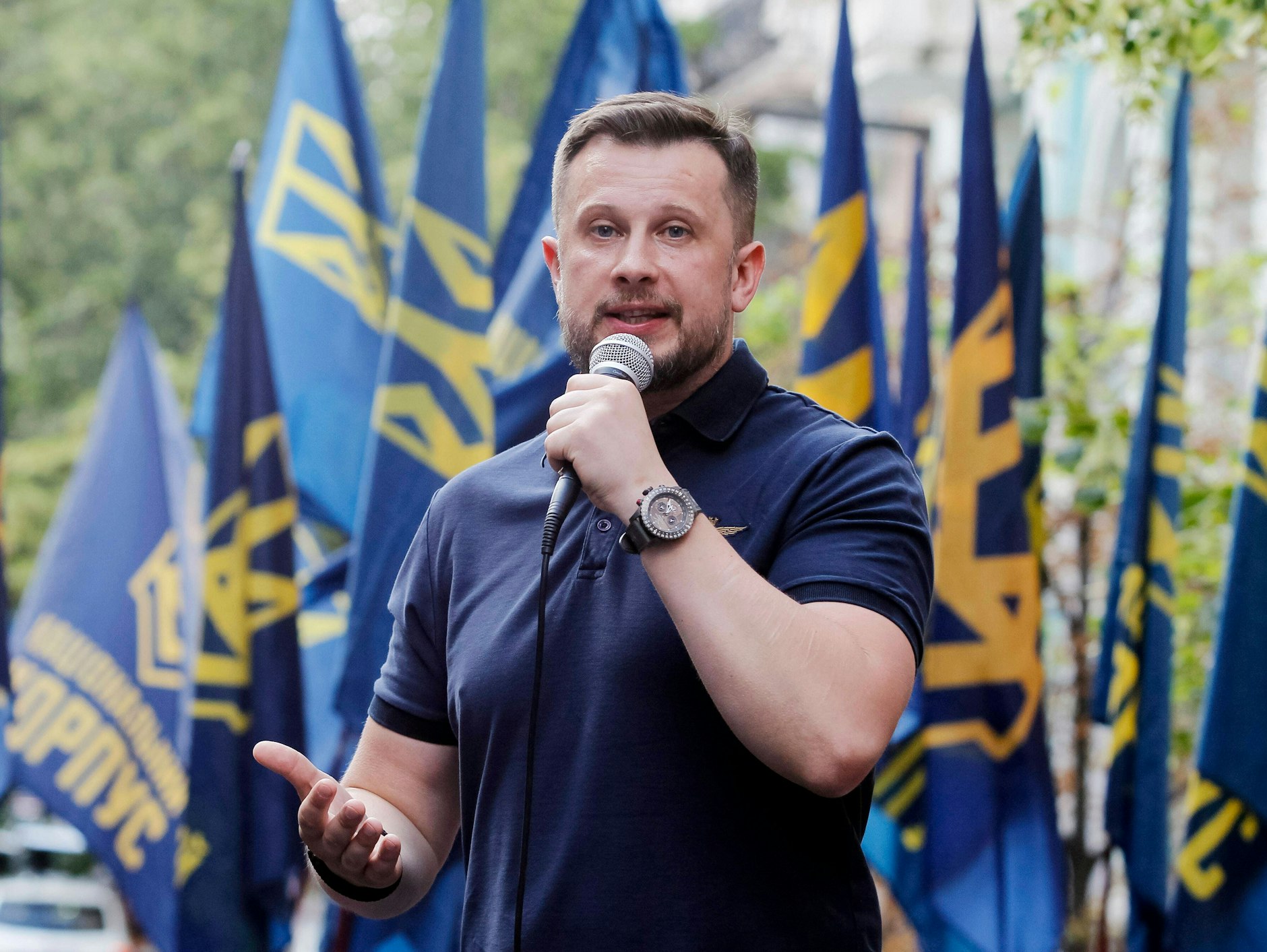 Andrij Biletsky, Anführer der neofaschistischen Organisation Asow in der Ukraine, im Juli 2020.
