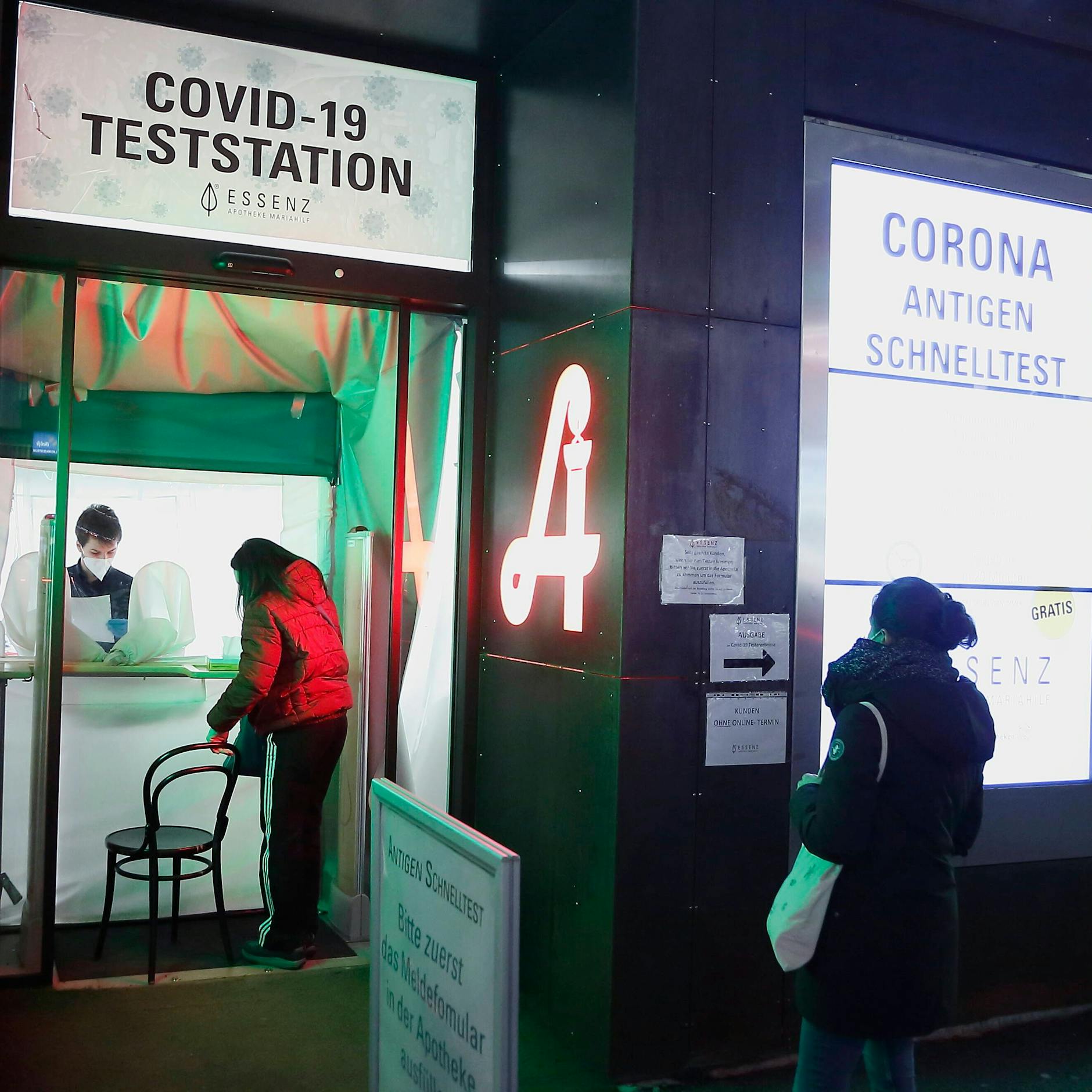 Schnelltest-Station in Wien. 