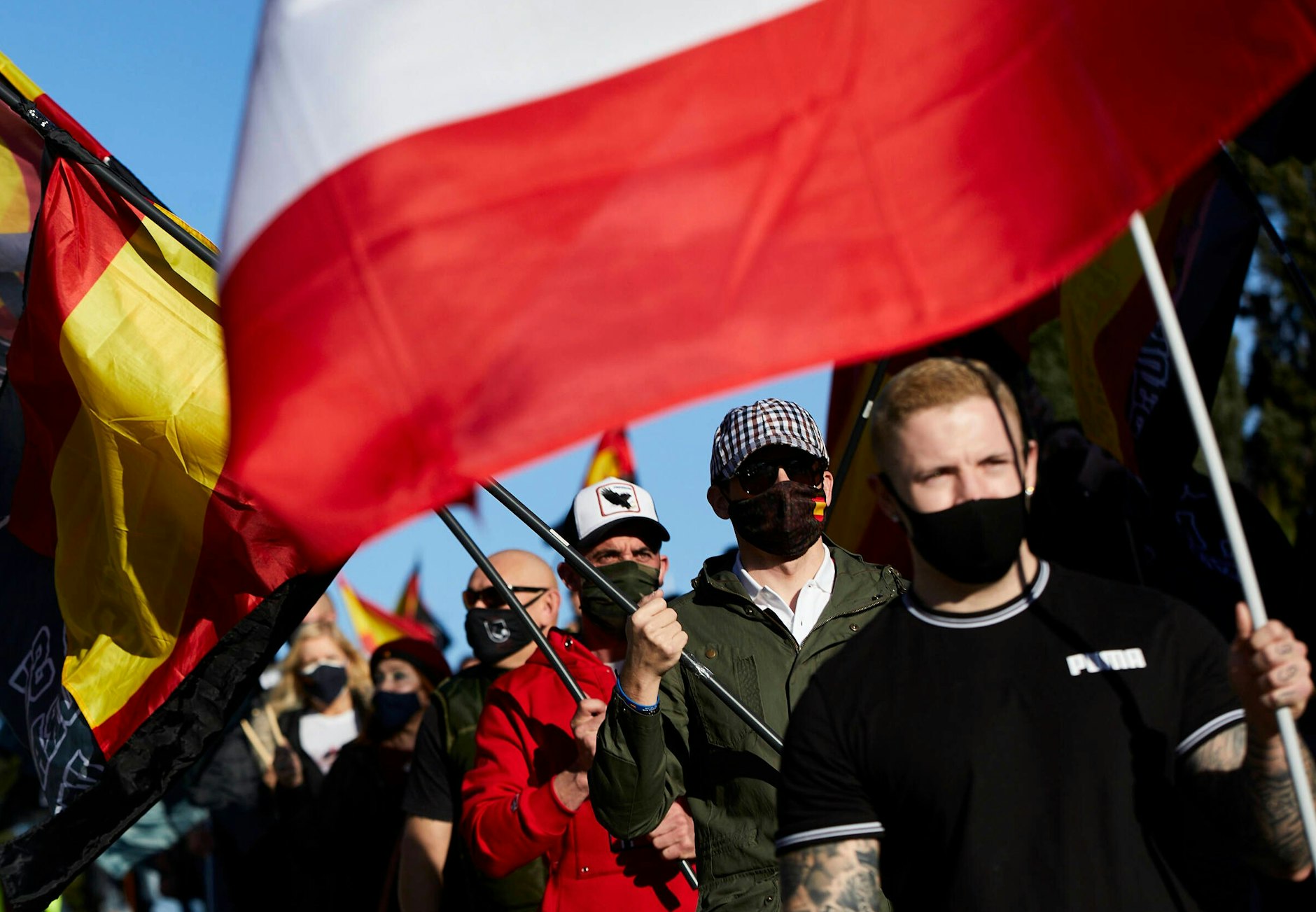 Neonazi-Marsch in Madrid am 13. Februar 2021, organisiert von der Gruppe Juventud Patriota (Patriotische Jugend).