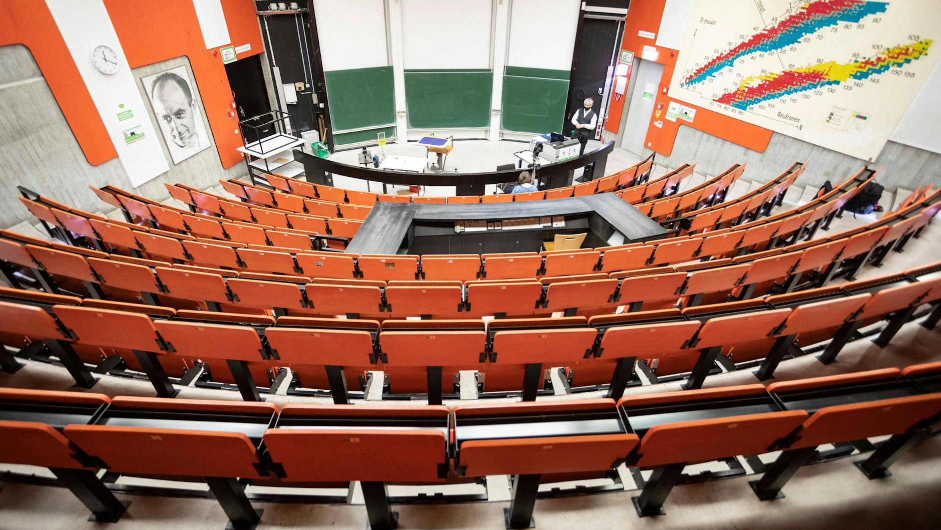 Nicht immer ein Ort der freien Wissenschaft. Ein Hörsaal in Deutschland.