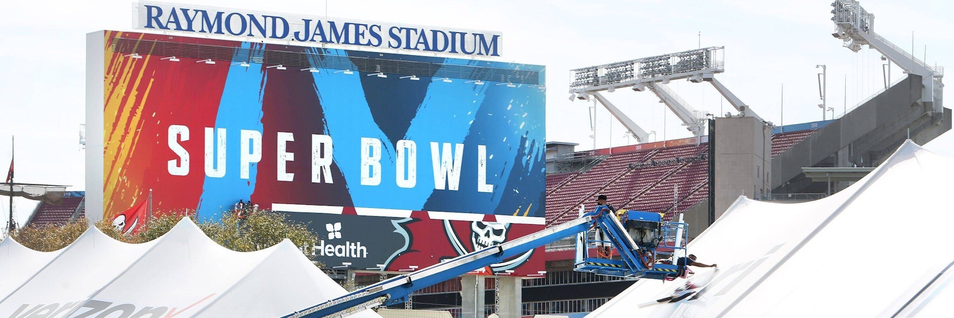 Die Vorbereitungen laufen: Am Sonntag steigt der 55. Super Bowl in Tampa