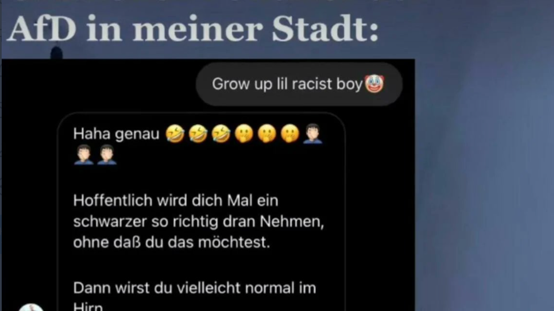 Screenshot des umstrittenen Chats. 