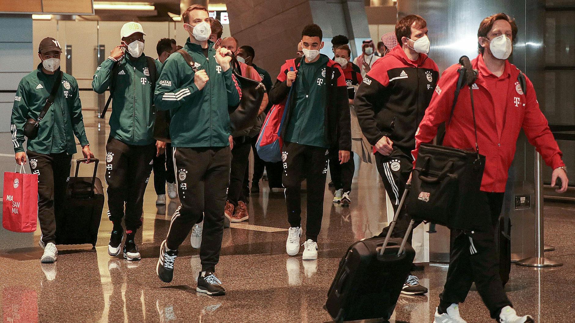 Ankunft der Bayern-Stars in Doha.