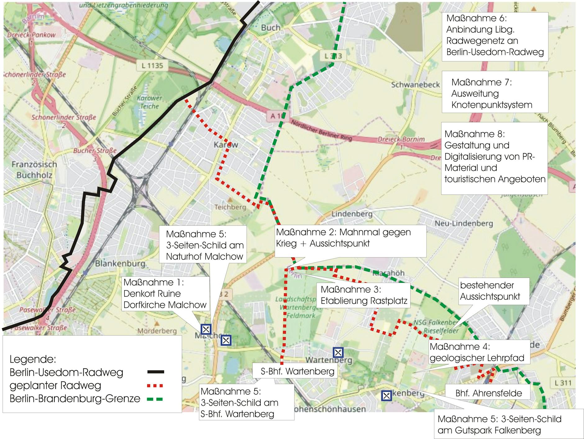 Die Karte des Gebiets, das für den Tourismus erschlossen werden soll.