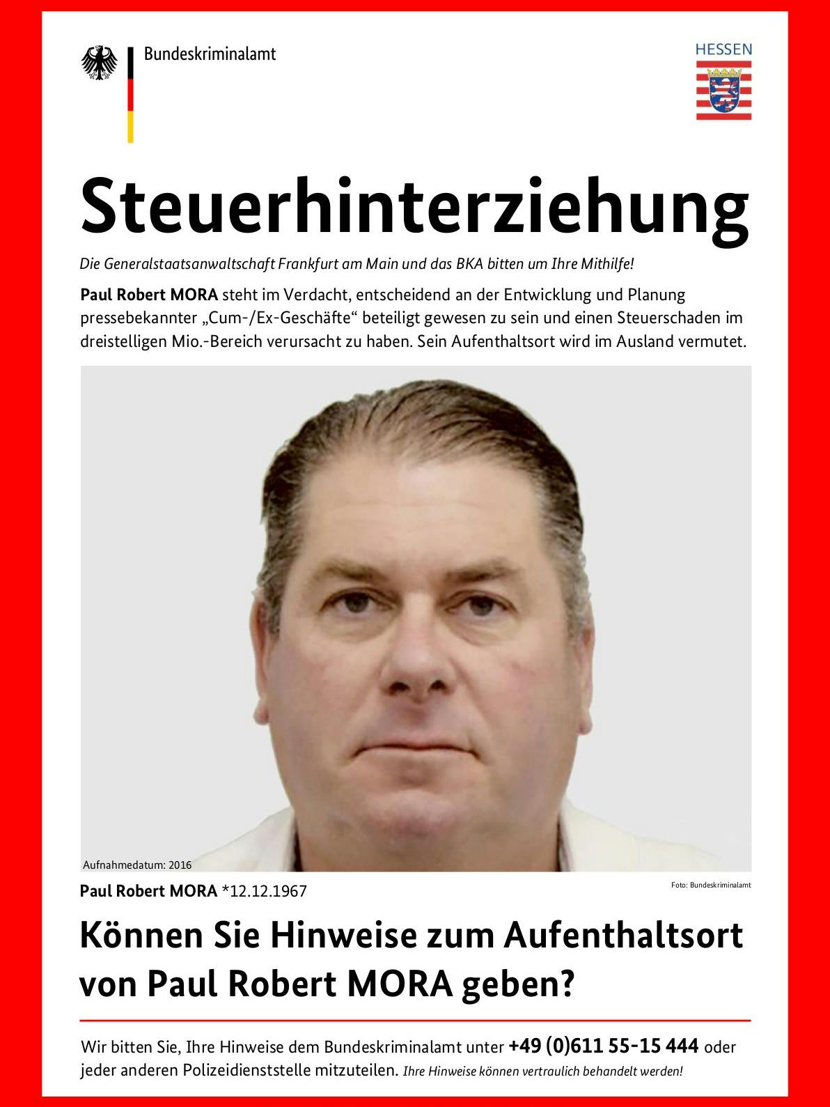 110 Kilo schwer, 113 Millionen Euro unterschlagen: Der Verdächtige.