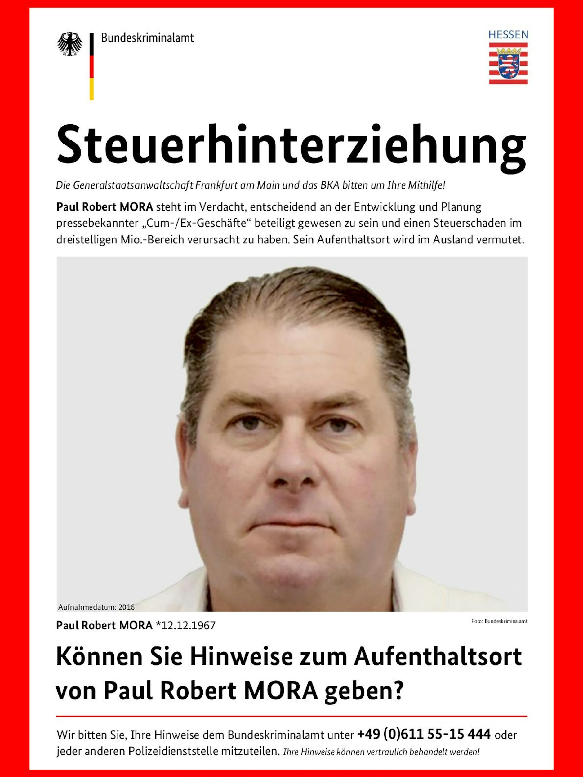 110 Kilo schwer, 113 Millionen Euro unterschlagen: Der Verdächtige.