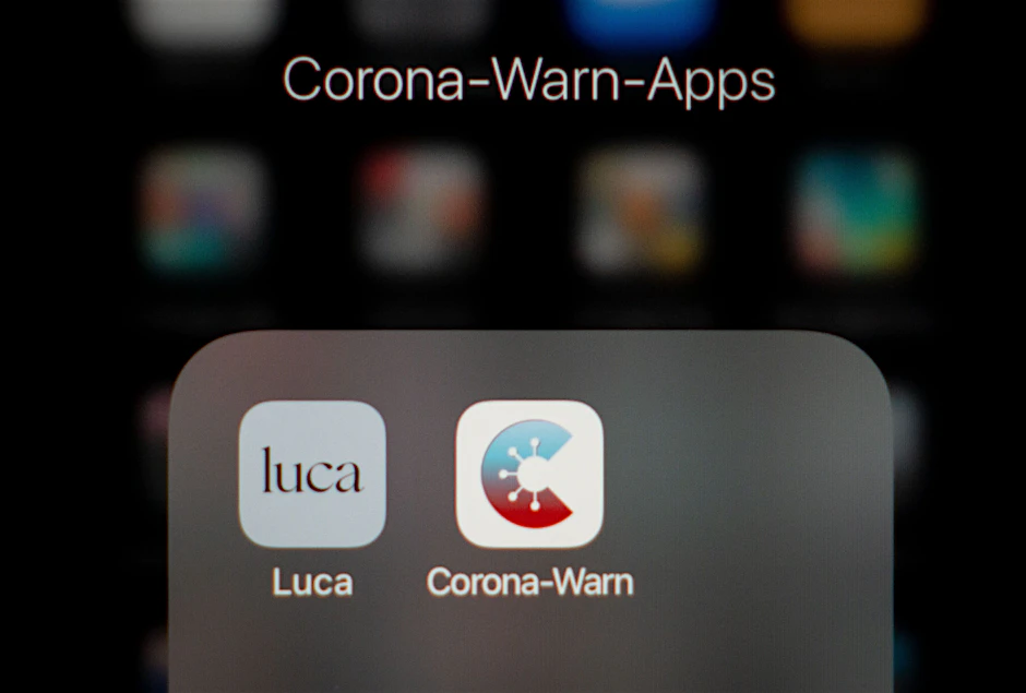 Icons der Corona-Warn-App Luca und der Corona-Warn-App der Bundesregierung.