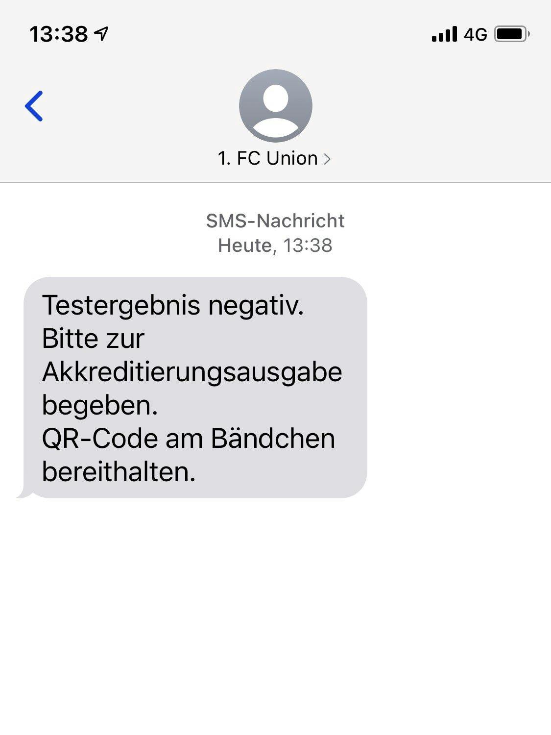 Die glücklich machende SMS: Ich darf rein.