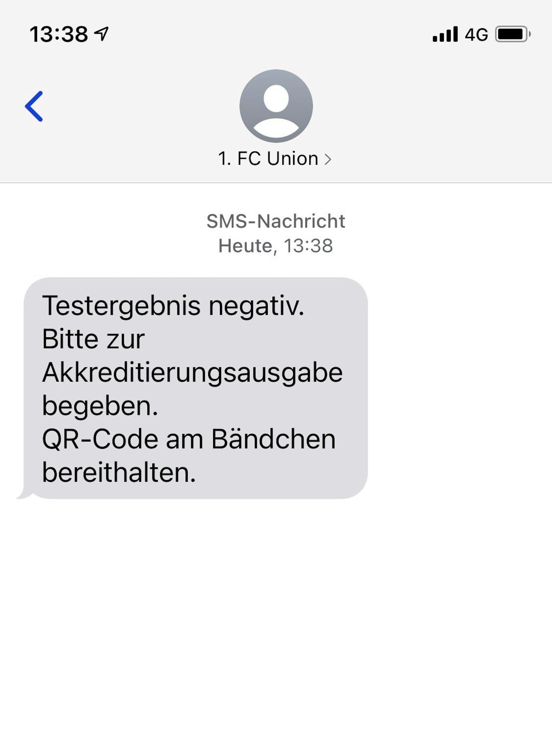 Die glücklich machende SMS: Ich darf rein.