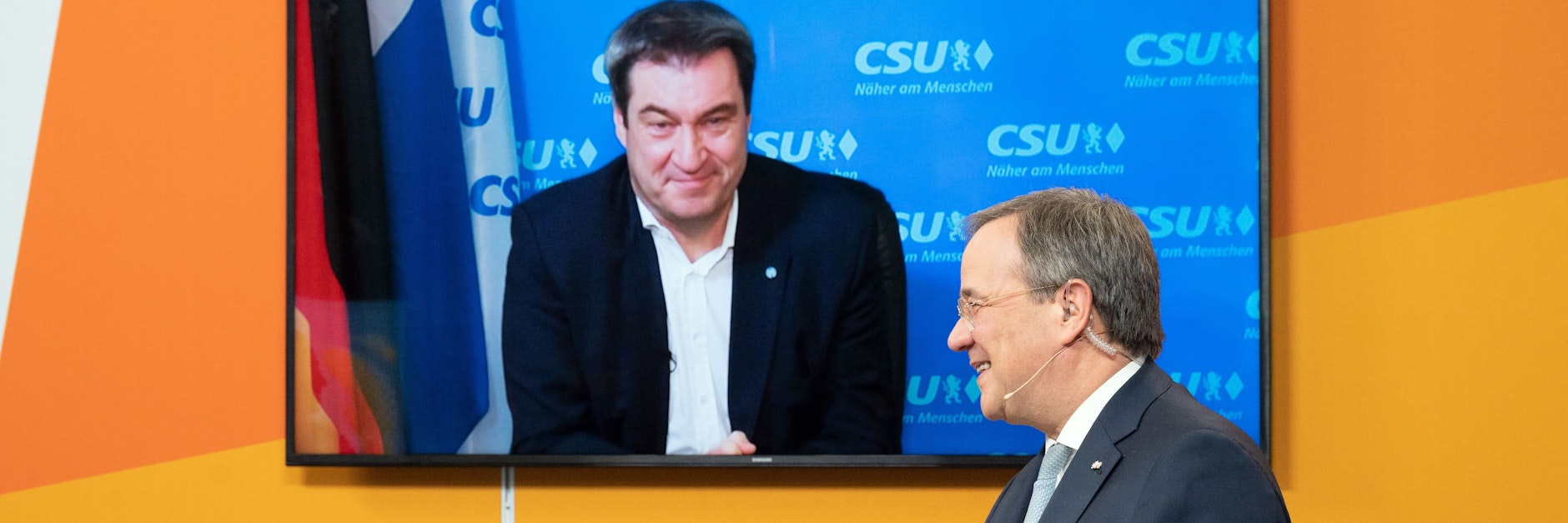 Immer lächeln ... Die potenziellen Unions-Kanzlerkandidaten Armin Laschet und Markus Söder, vor der Wahl noch gut gelaunt.