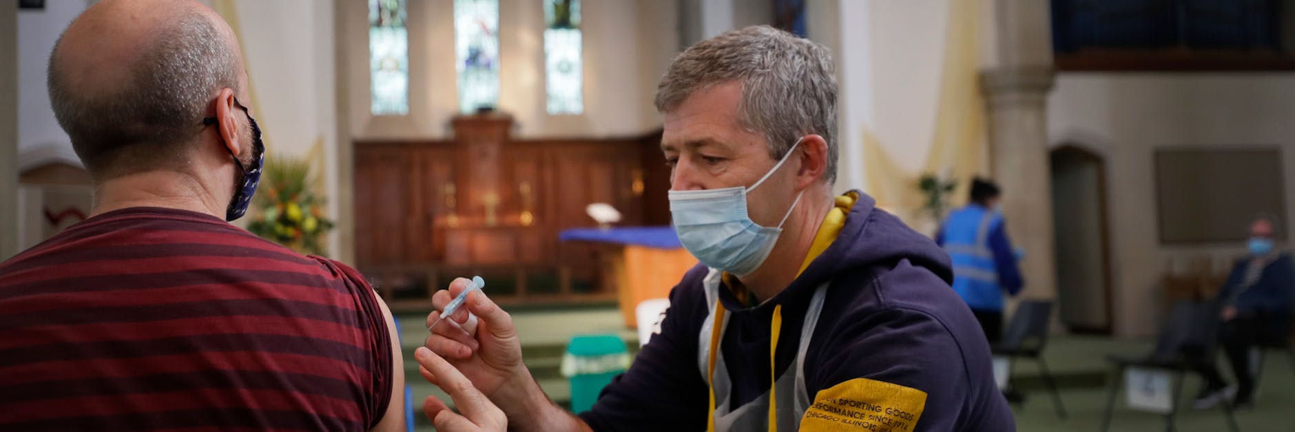 In Großbritannien wird wie hier in London weiter mit Astrazeneca geimpft.