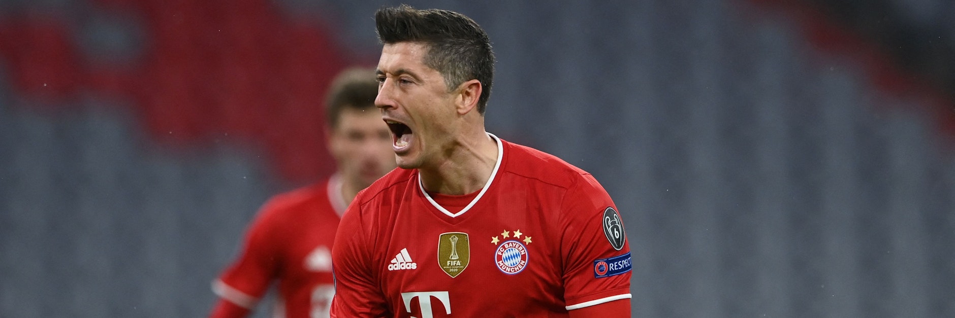 Jubelt nach seinem Elfmetertreffer zum 1:0 gegen Lazio Rom: Bayern-Stürmer Robert Lewandowski