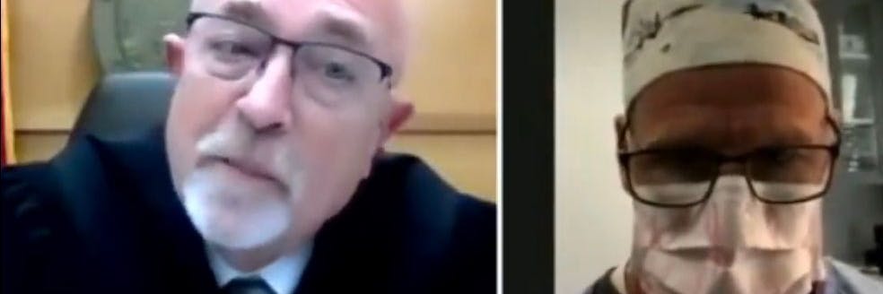 Richter Gary Link (li.) und Dr. Scott Green während der Zoom-Schalte. 