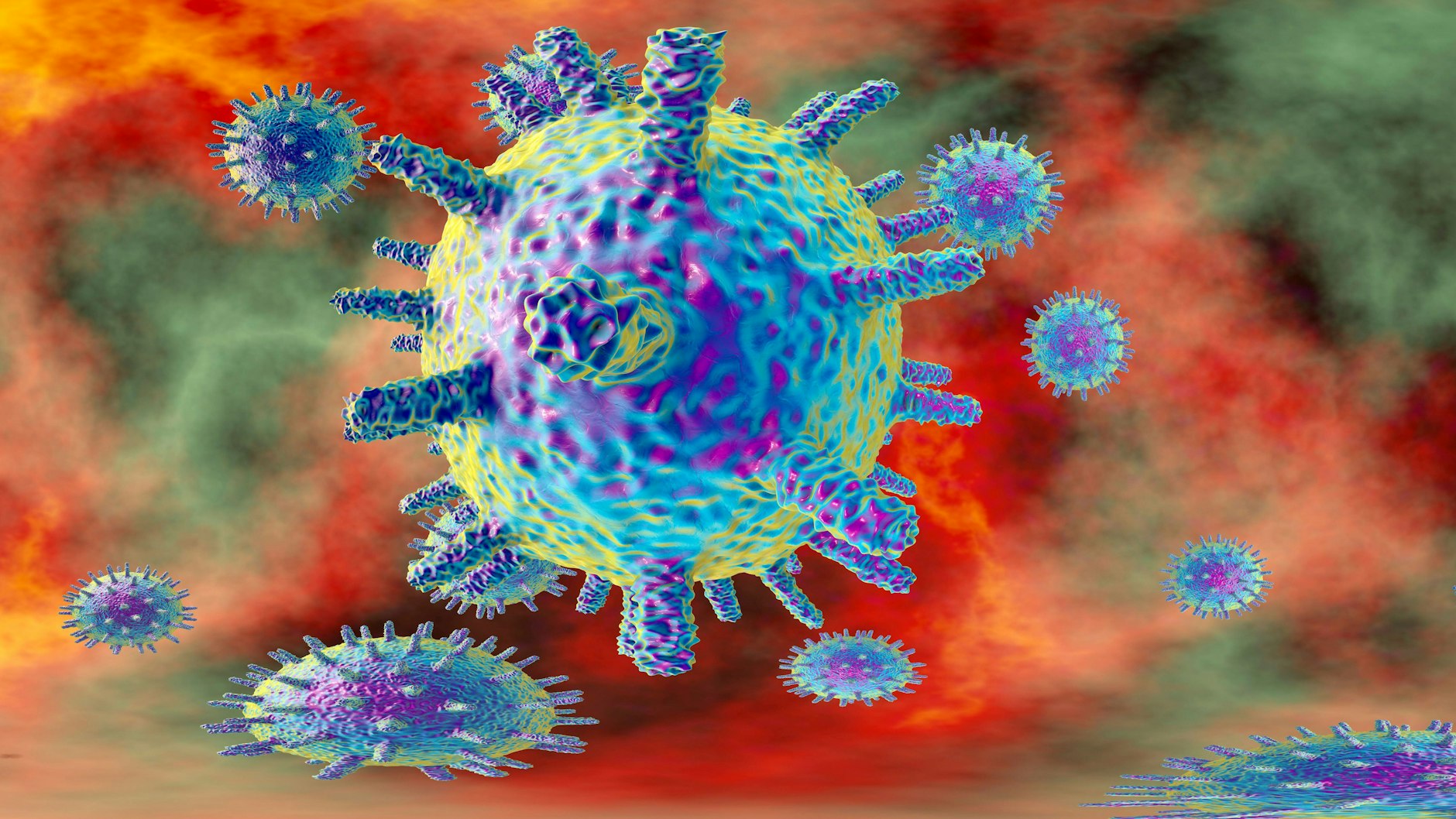 Das Virus Sars-CoV-2 in einer Computer-Illustration&nbsp;