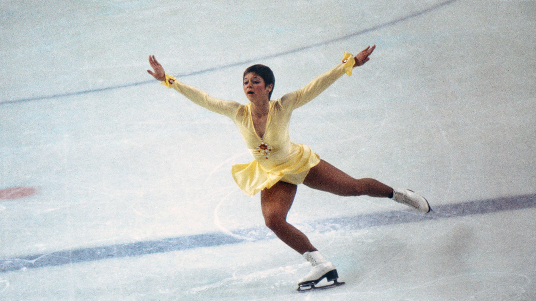 Christine Errath auf dem Eis: Bei den Olympischen Winterspielen in Innsbruck gewann sie 1976 die Bronzemedaille.&nbsp;<br>