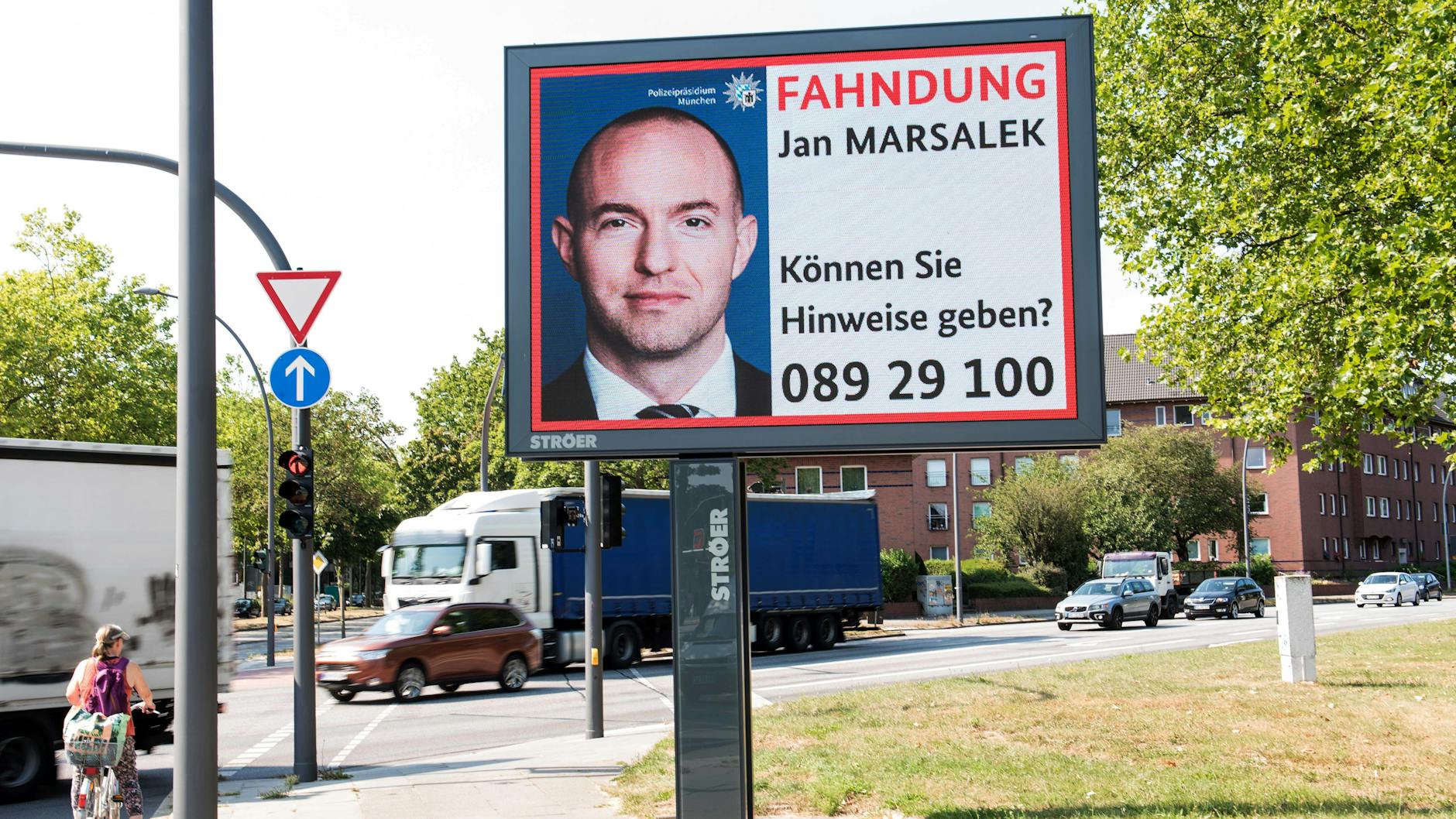 Ein Fahndungsplakat mit dem Foto von Jan Marsalek. 