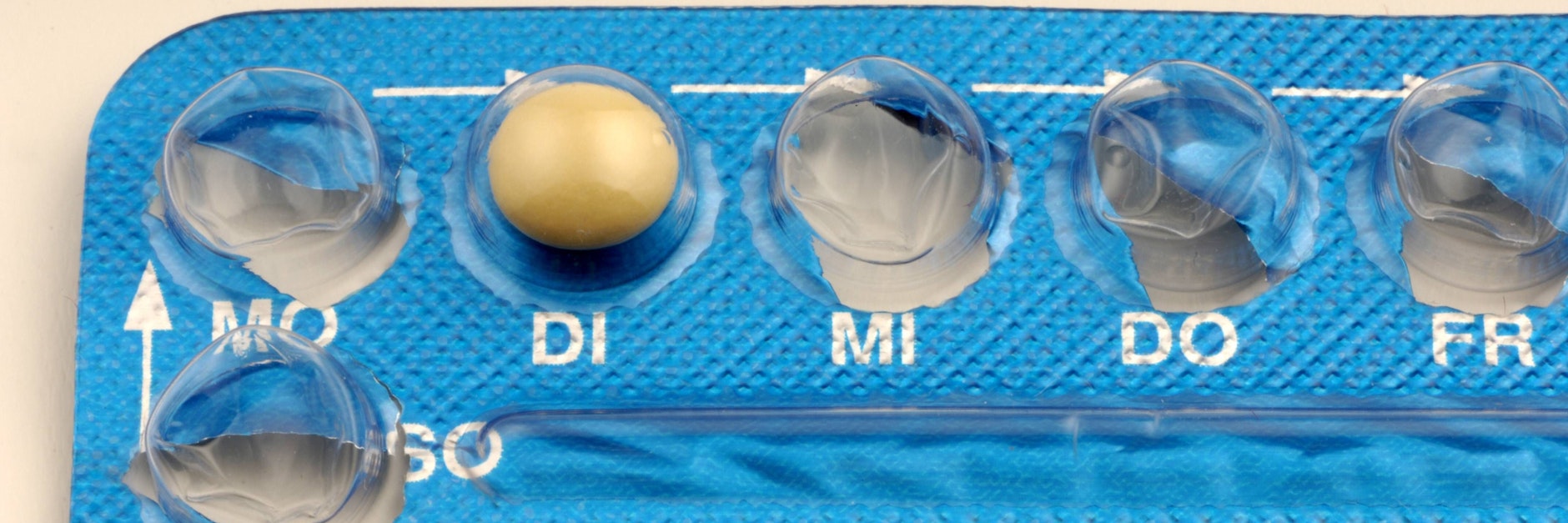 Eine Blisterverpackung einer Antibabypille.