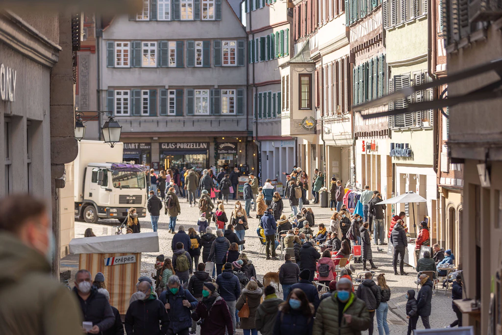 Lockdown-Pause in Tübingen - mit Corona-Schnelltest als Eintrittskarte