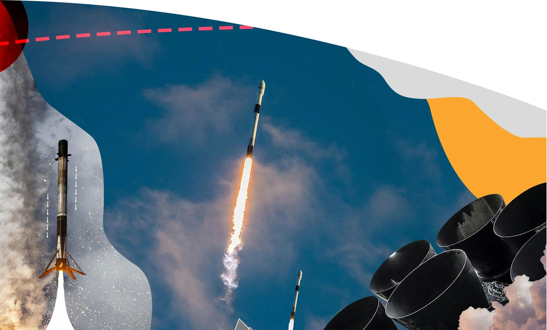 Jeder Raketenstart der Falcon 9 bringt 60 neue Starlink-Satelliten ins All. 