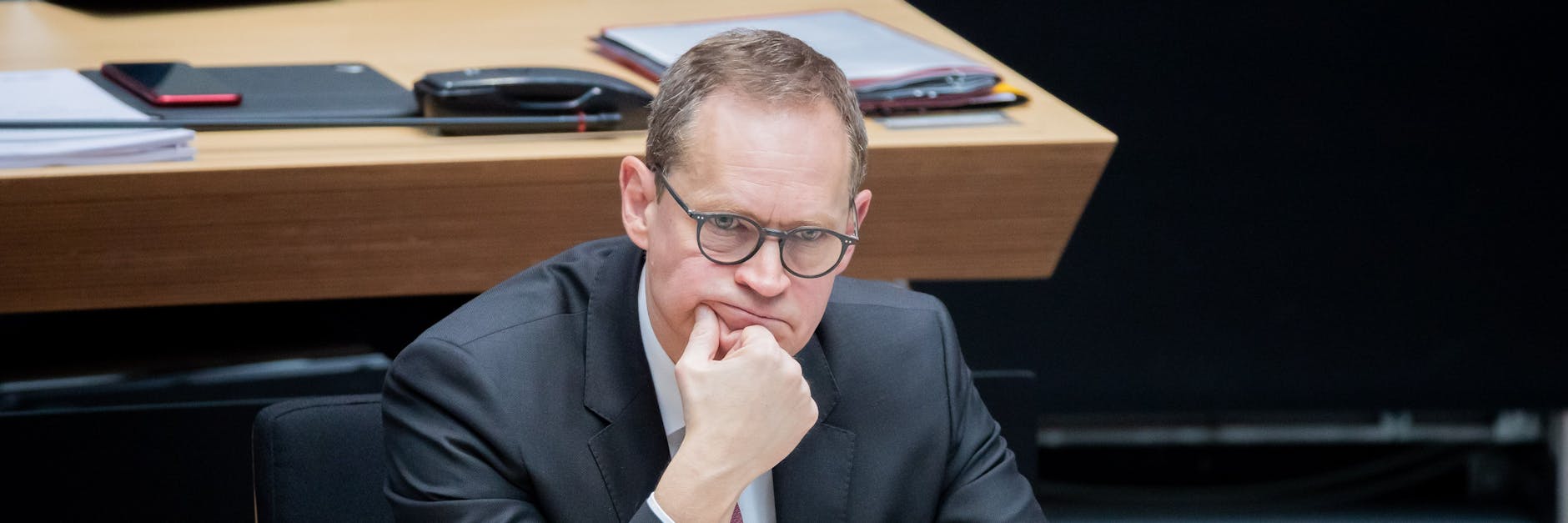 Michael Müller (SPD), Regierender Bürgermeister von Berlin - hier in einer Plenarsitzung des Berliner Abgeordnetenhauses. 