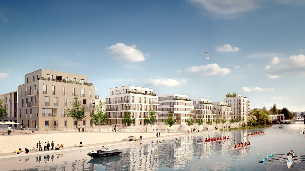 Geplante Bebauung in der Wasserstadt Oberhavel in Spandau.