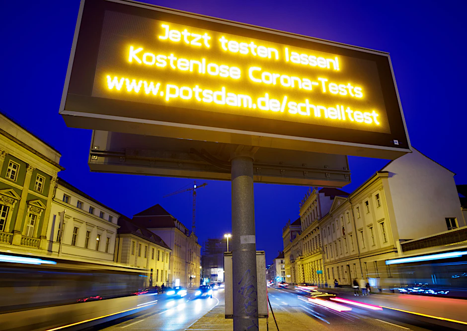 Eine aktuelle Aufforderung an die Bevölkerung in Potsdam, sich auf Corona testen zu lassen.&nbsp;&nbsp;