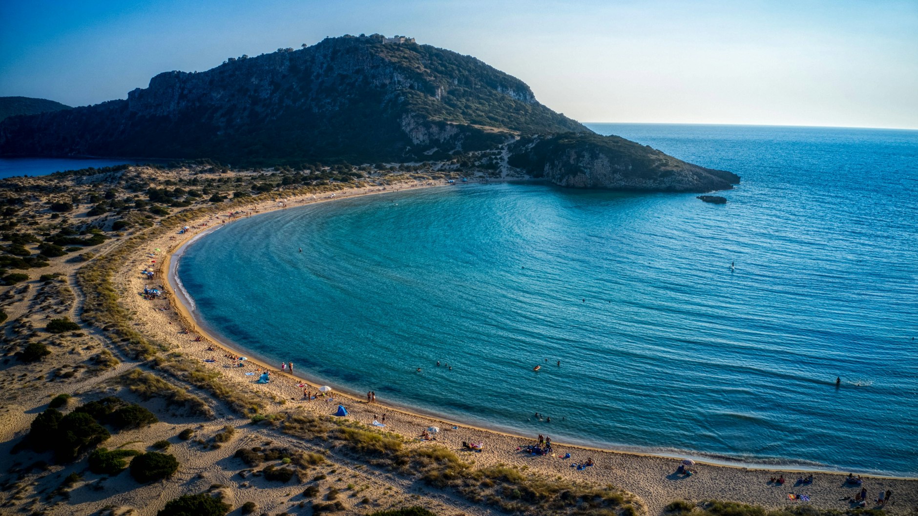 Die Voidokilia-Bucht auf der Insel Peloponnes.