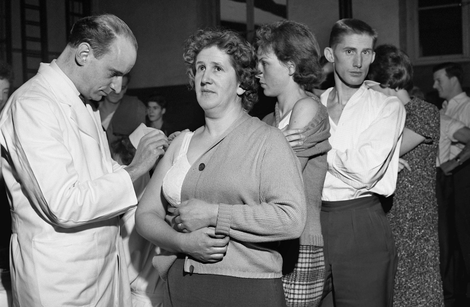 Freiwillige Pocken-Impfung im Januar 1962 in Schaffhausen.