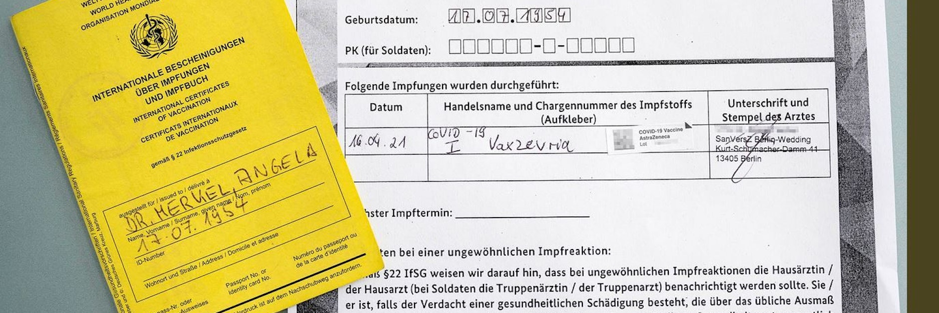 Der Impfpass der Kanzlerin.