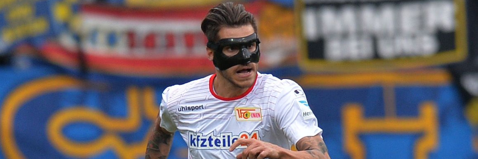 So sah das in der Spielzeit 2014/15 aus bei Christopher Trimmel. Auch jetzt plagt sich Unions Kapitän mit einem Nasenbeinbruch herum, muss gegen Stuttgart mit Maske ran.&nbsp;