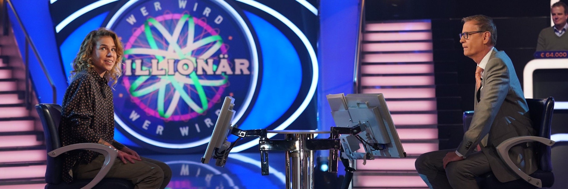 Günther Jauch mit Kandidatin Susanne Johanna Schumann bei „Wer wird Millionär?“