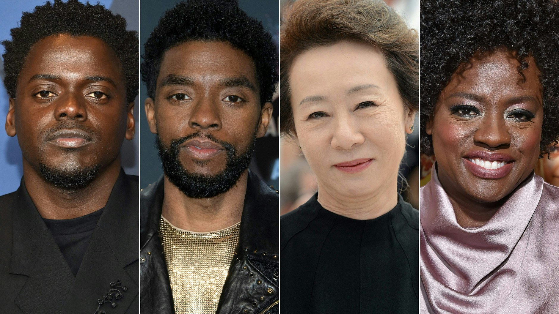 Für einen Oscar nominiert: Daniel Kaluuya, Chadwick Boseman, Youn Yuh-jung und Viola Davis (v.l.n.r.).
