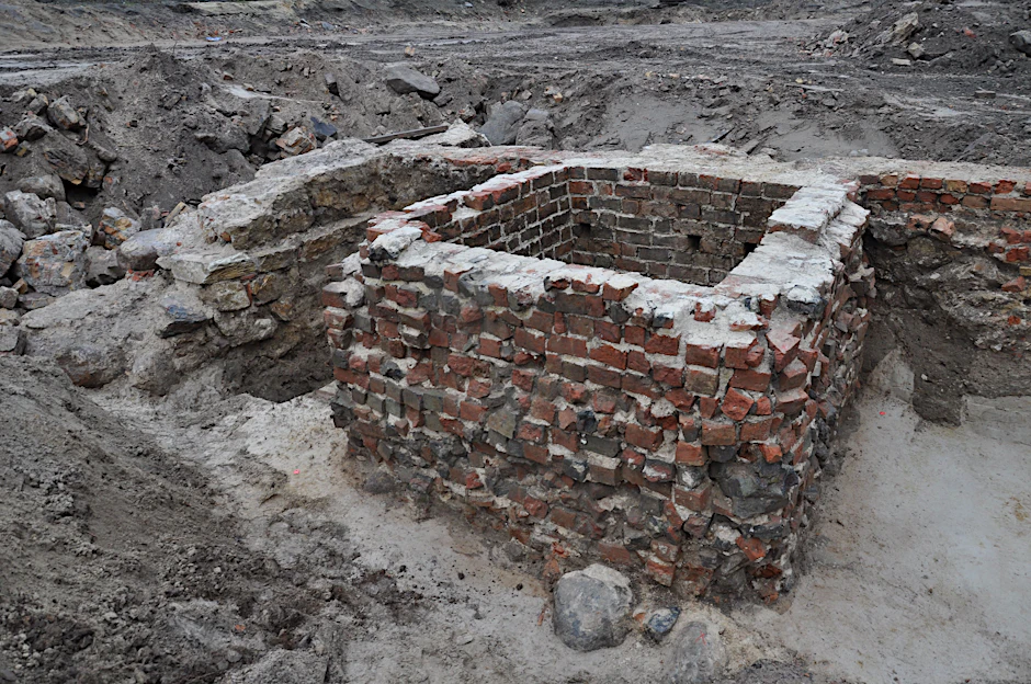 Ausgegraben: die Latrine aus dem 14. Jahrhundert.<br>