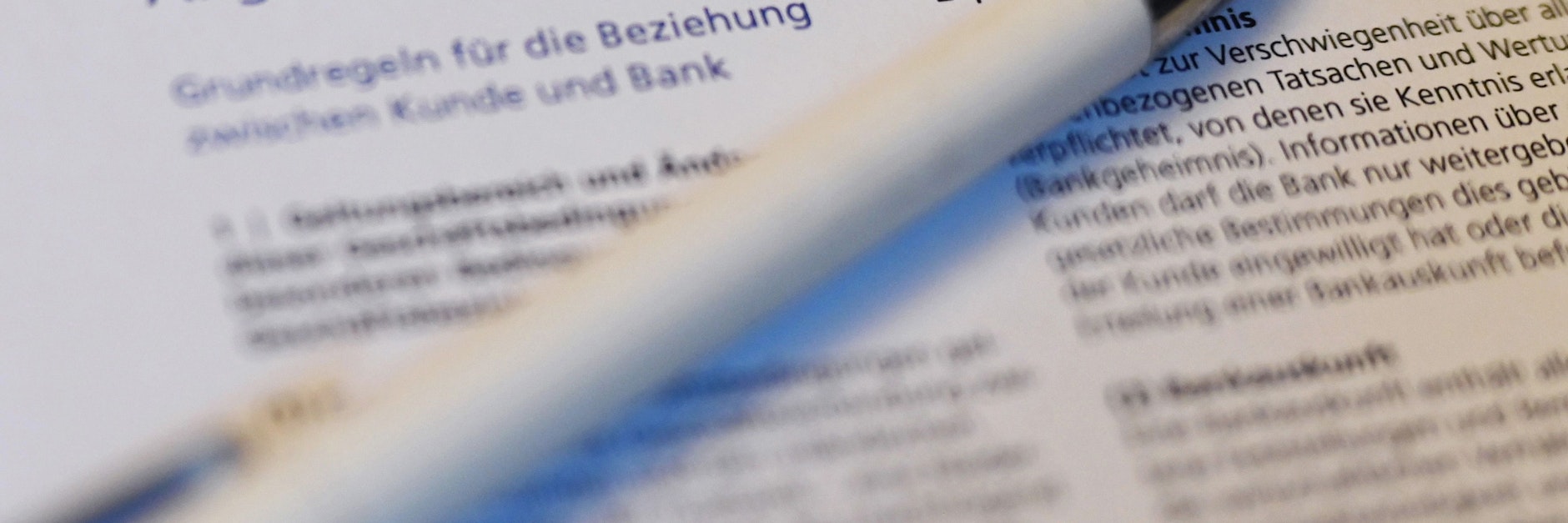 Allgemeine Geschäftsbedingungen einer Bank. (Symbolfoto)