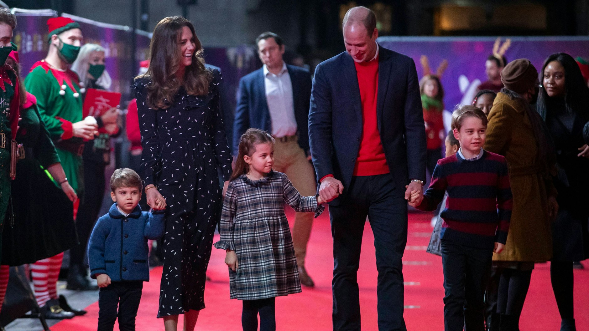 Prinz William und Herzogin Kate mit ihren Kindern Louis, Charlotte und George.