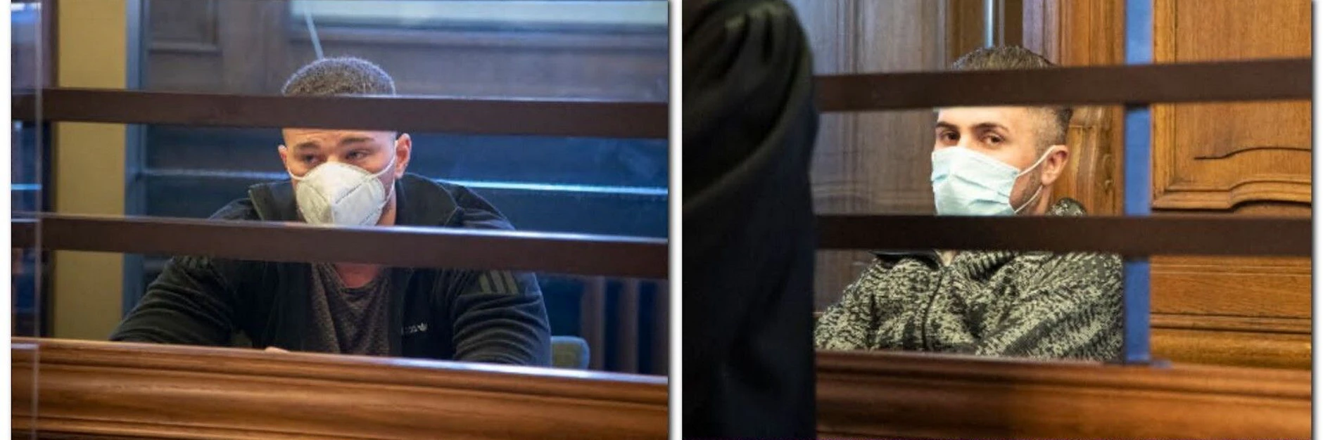 Prozess um eine Clanschießerei. Die Angeklagten sitzen seit Dienstag vor Gericht. Sie wollten nicht unkenntlich gemacht werden, so die Justiz.