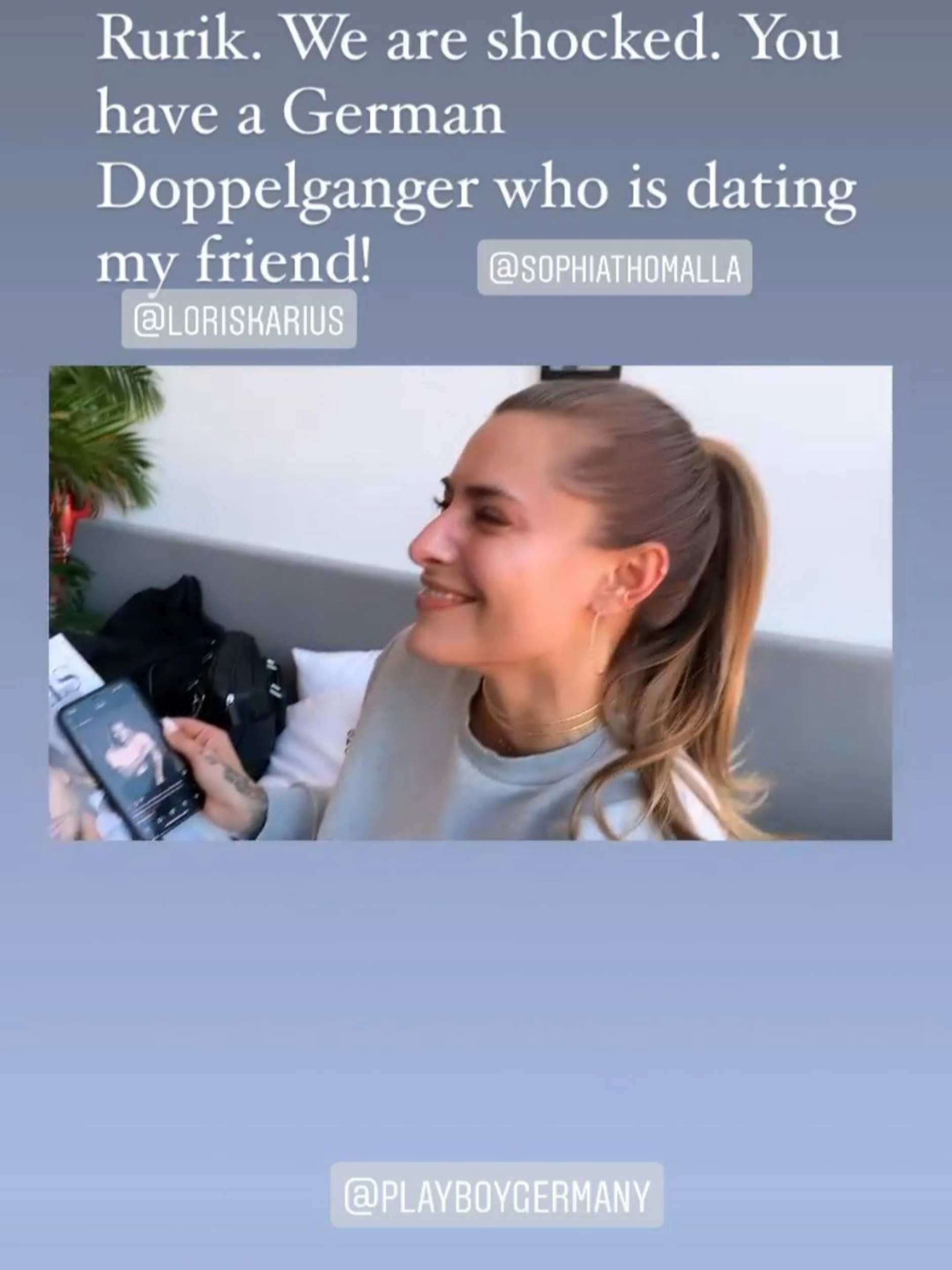 Findet die Ähnlichkeit zum Lachen: Sophia Thomalla.