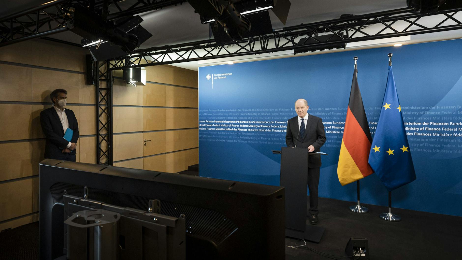 Finanzminister Olaf Scholz vor einer Sitzung der Eurogruppe in Brüssel.