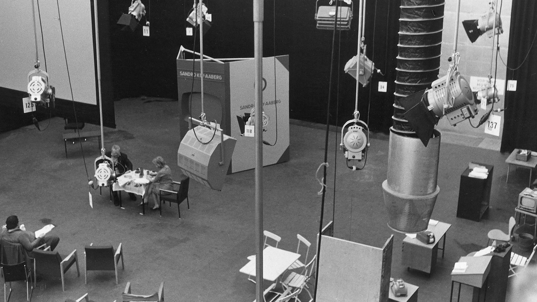 1970, Blick in ein Fernsehstudio des SFB<br>