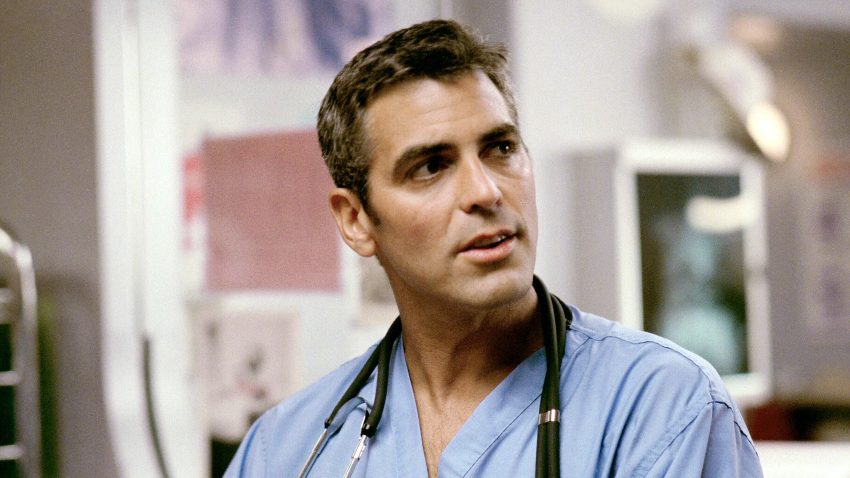 George Clooney als Herzensbrecher und&nbsp;Kinderarzt Doug Ross in der Krankenhausserie <a href="https://de.wikipedia.org/wiki/Emergency_Room_%E2%80%93_Die_Notaufnahme">„Emergency Room“</a>.