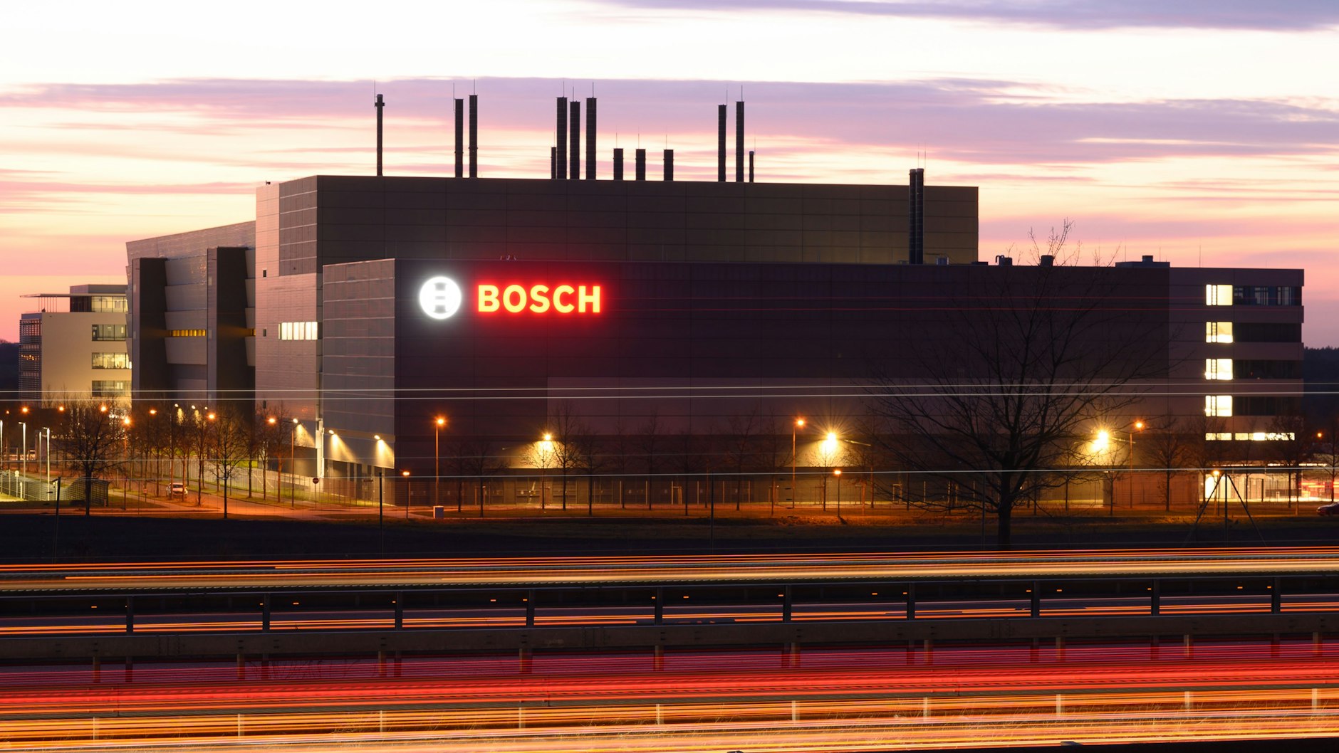 Baustelle der neuen Halbleiterfabrik von Bosch in Dresden.