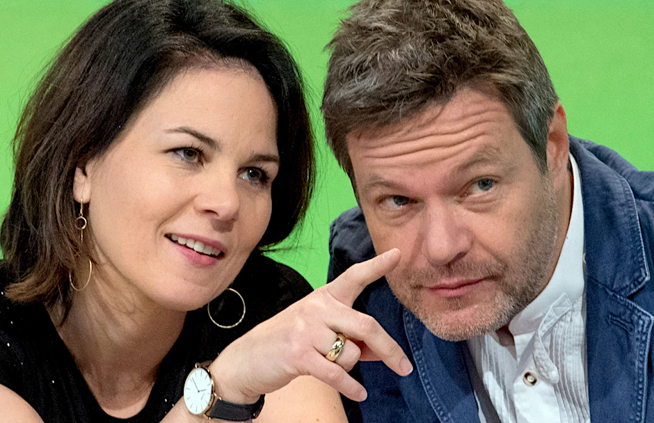 Die Grünen-Parteivorsitzenden Annalena Baerbock und Robert Habeck. Beide haben Ambitionen auf die Kanzlerkandidatur ihrer Partei.&nbsp;