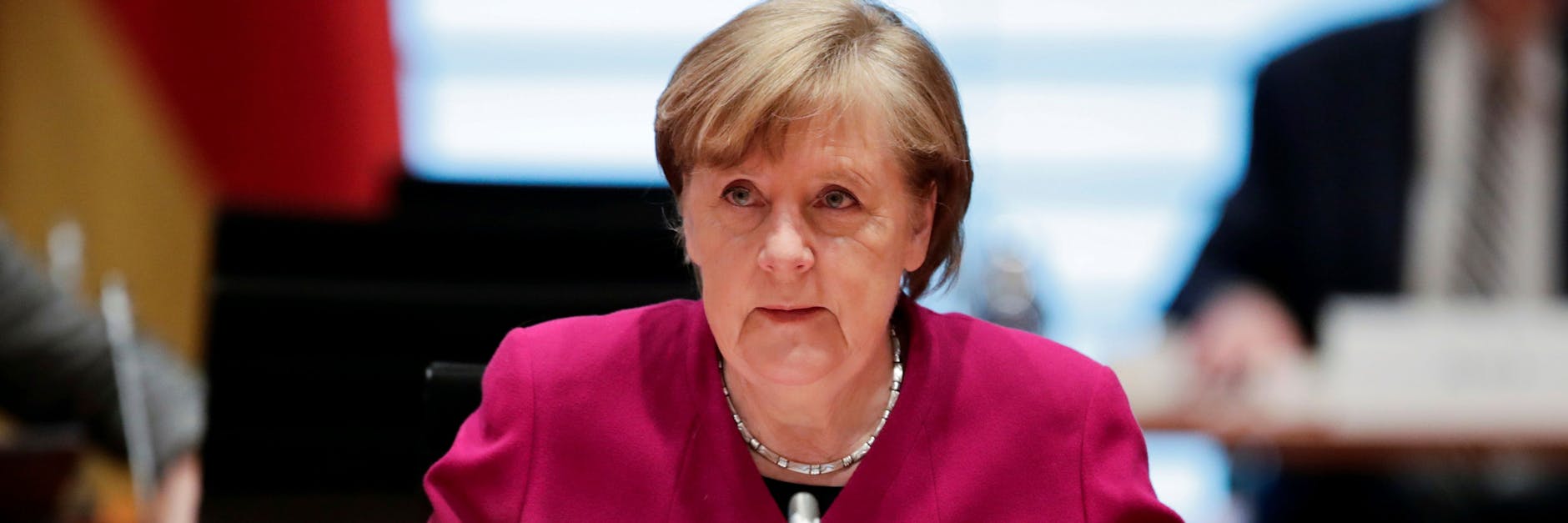 Bundeskanzlerin Angela Merkel (CDU) bei einer Kabinettssitzung in Berlin. 