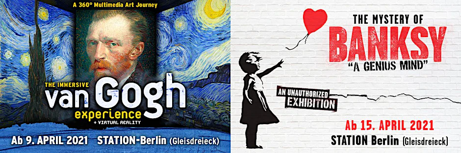 Endlich wieder geöffnet:&nbsp;„Van Gogh - The Immersive Experience" und „The Mystery of Banksy - A Genius Mind“