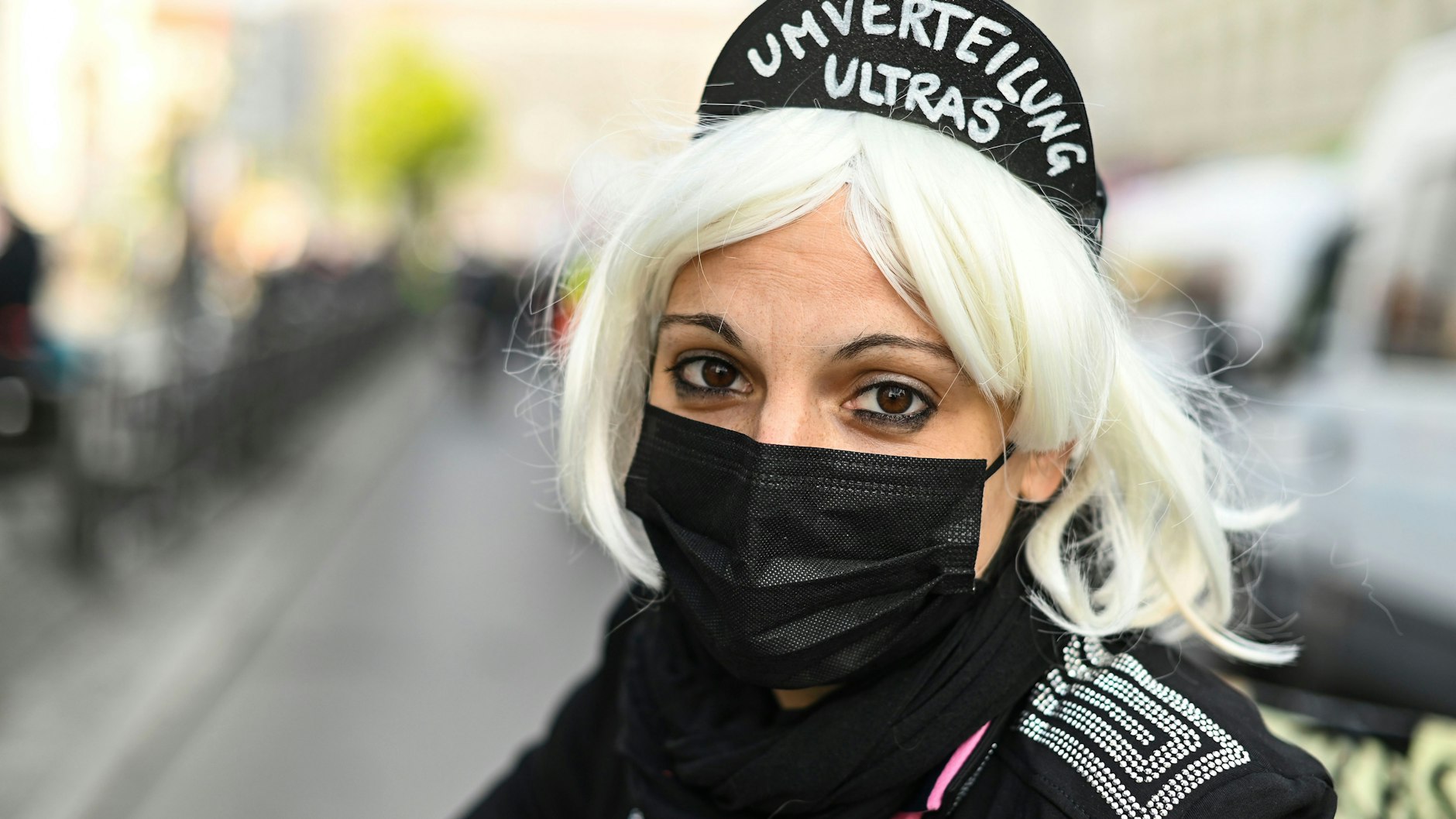 Frauke Geldher hat die Fahrraddemo Richtung Grunewald mitorganisiert.<br><br><br>