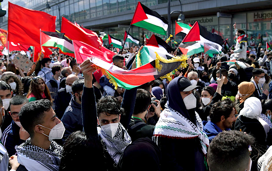 Berlin: Demonstranten gegen Israel.