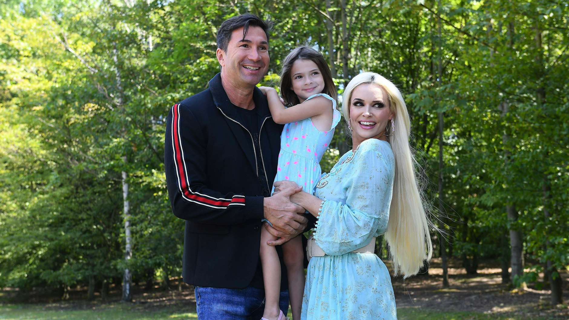 Reality-Show-Darstellerin Daniela Katzenberger mit Ehemann Lucas Cordalis und Tochter Sophia