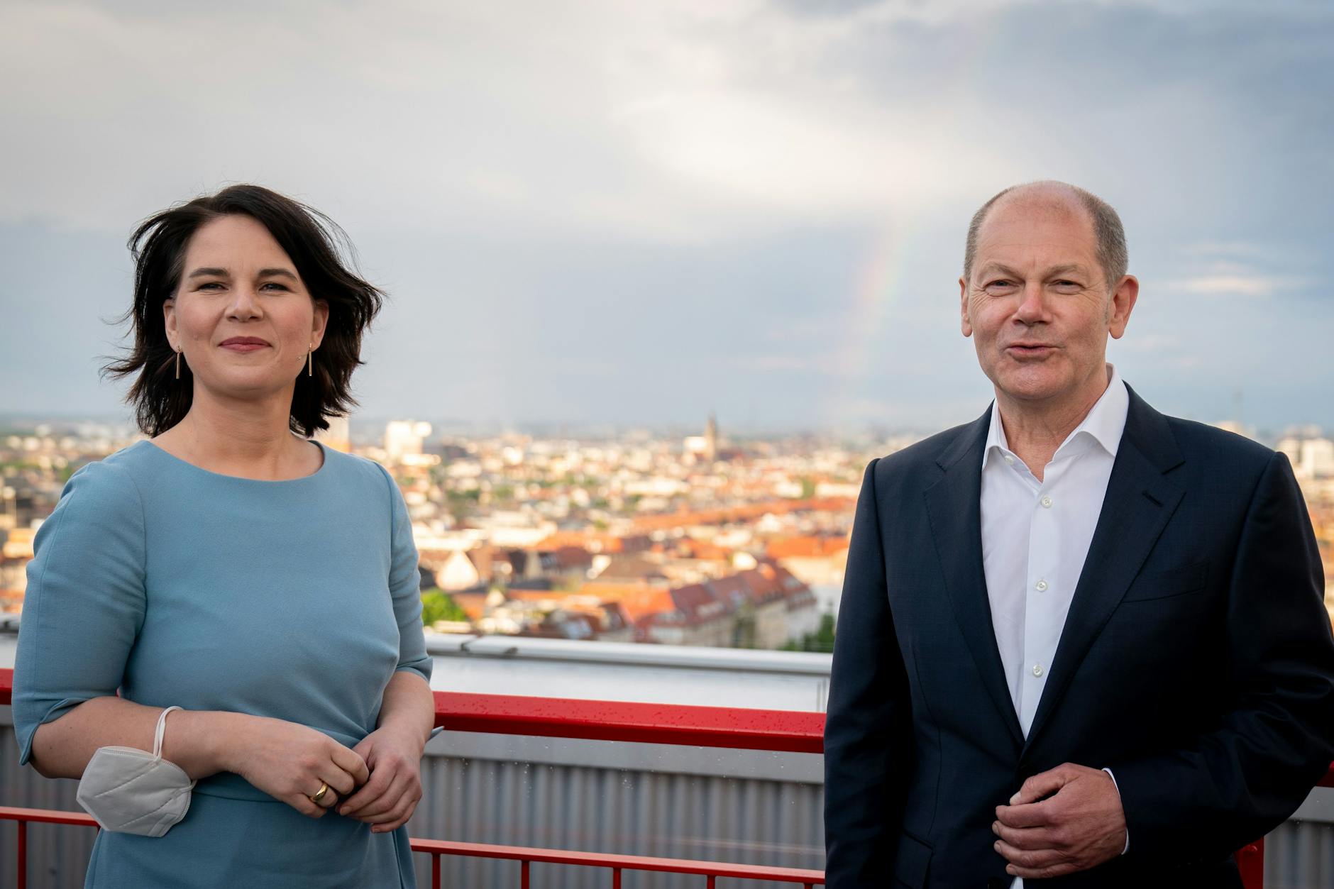 Die Kanzlerkandidaten: Olaf Scholz (SPD), Bundesminister der Finanzen, und Annalena Baerbock, Bundesvorsitzende von Bündnis 90/Die Grünen. Beide konkurrieren im Wahlkreis Potsdam um ein Direktmandat für den Bundestag.