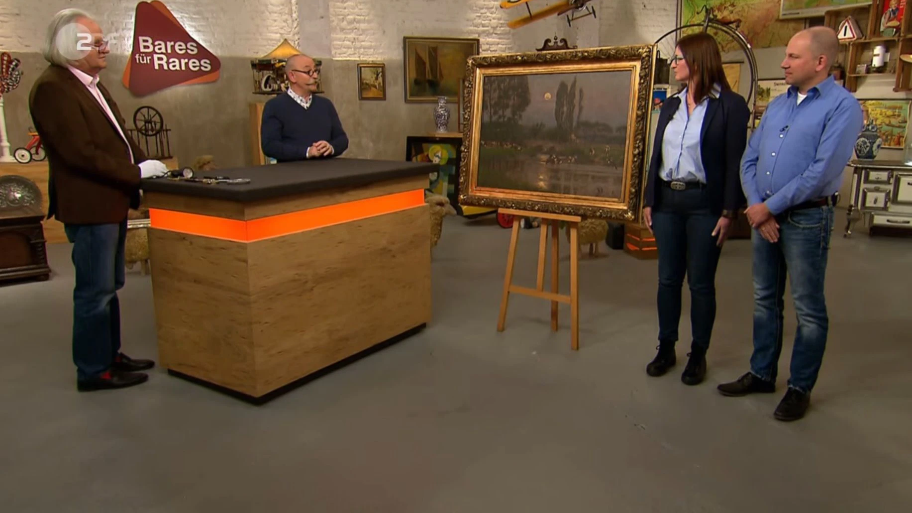 Thomas und Ursula Fehlemann wollen bei „Bares für Rares“ ein Gemälde ihrer Ur-Großvaters verkaufen.