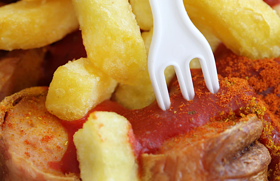 Curry-Wurst mit Pommes frites: Der Kantinen-Klassiker liegt nicht mehr auf Platz 1 in der Gunst der Deutschen.